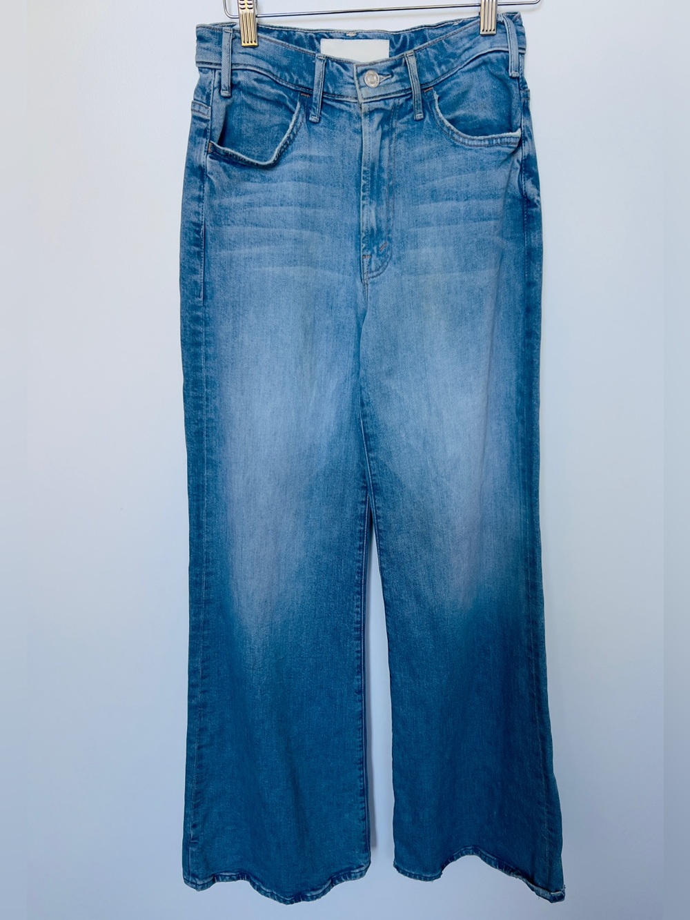 MOTHER Wide-Leg Jeans in Light Blue Wash
